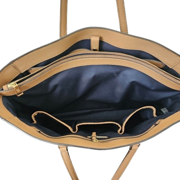 Tory Burch Tan Robinson Tote Bag w/ Extra Bag Charm - Picture 8 of 13